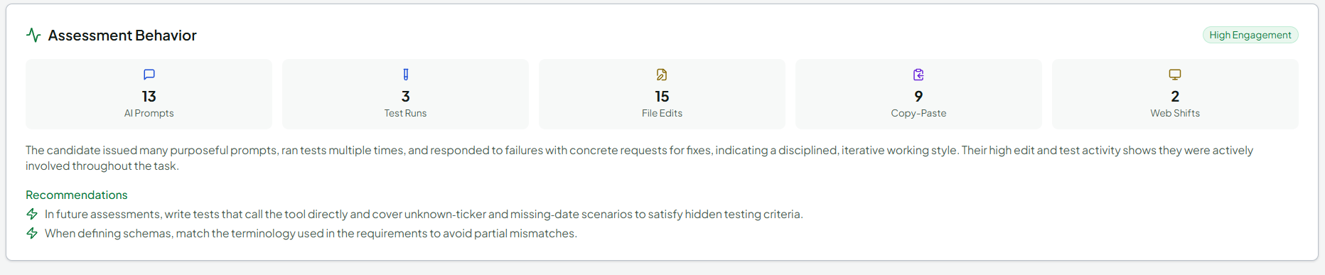Sample report section 3