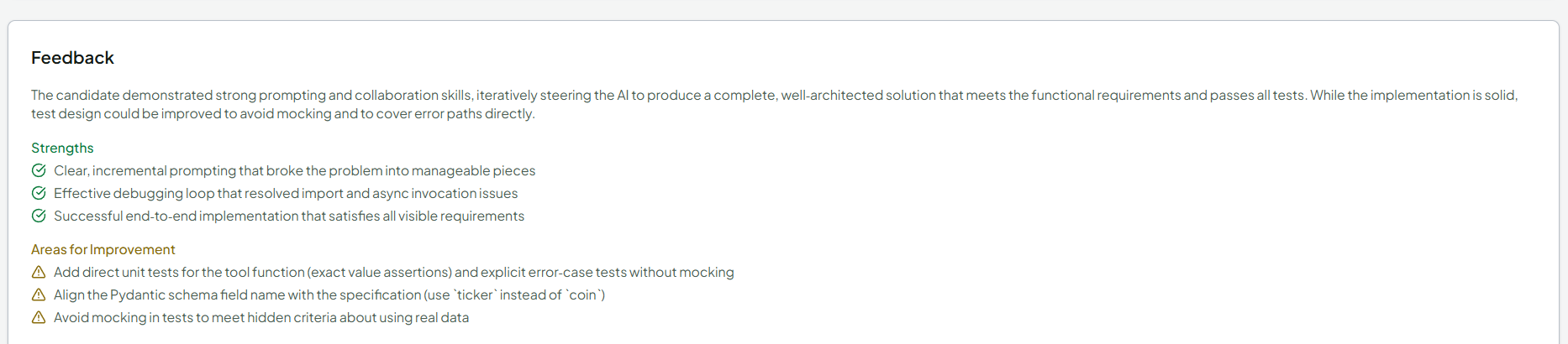 Sample report section 2